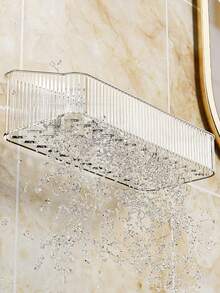 1pc Kids Bath Storage Rack, Drill-Free Installation, Hollow Bottom Bathroom Organizer Shelf