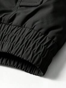 Hidkat 男士时尚冬季休闲保暖加厚立领羽绒服，带毛领，拉链开衫，适合户外及日常穿着 - 黑色 - 查看 8