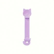 1个易挤压式猫粮喂食器 - 长柄湿粮喂食器，耐用塑料宠物零食勺，猫粮喂食工具 - 彩色 - 查看 5