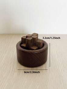 1pc Aroma Wood Box, Flameless Essential Oil Diffuser Container, Long-Lasting Home & Bedroom Fragrance Diffuser, Room Aroma Stone Decor Storage, Lightly Rotate To Allow Oil To Soak Into The Wooden Decor