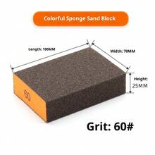 7-Piece Sanding Block Set With Sandpaper And Sponge: Washable, Reusable, Sandpaper And High-Density Sponge. Multiple Grit Options, From 60 To 280. Ideal For Ultra-Fine Sanding/Polishing Of Wood, Metal, Stainless Steel, Furniture, And Drywall. A Versatile Tool For Removing Rust And Scale. The Perfect Gift For DIY Enthusiasts! - Multicolor - View 11
