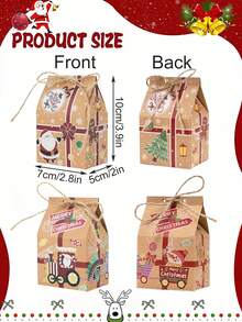 24pcs Christmas Cookie Boxes, Christmas Candy Box, House Shaped Christmas Gift Boxes, For Christmas Candy, Treats, Biscuits, Christmas Stocking Stuffing, Advent Calendar