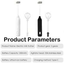 Small Milk Frother, Electric Egg Beater, Household Hand Mixer For Mixing Egg Whites, Cream, Cappuccino And Latte, Kitchen Gadgets - Multicolor - View 3