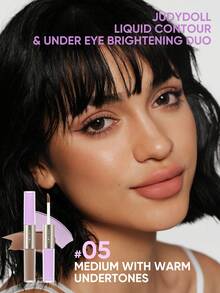 JUDYDOLL 液体修容提亮双效组合，保湿高光和提亮遮瑕二合一，易于上手，适合化妆新手和日常通勤，打造自然无瑕妆容。 - #05 MEDIUM WITH WARM UNDERTONES - 查看 2
