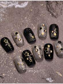 1件 5D 金银星激光粉色彩色闪亮星形水晶浮雕美甲装饰 DIY 美甲饰品 美甲用品 - 彩色 - 查看 2