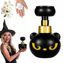Dispensador de sabonete em espuma com pata de gato fofo, sabonete com pegada de gato, dispensador de sabonete líquido mágico com pegada de gato preto fofo para Halloween, recipiente com bomba de espuma recarregável para banheiro e cozinha