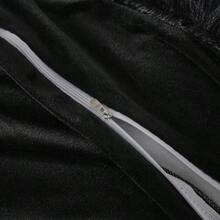 Luxury Fluffy 1PC Solid Duvet Cover Faux Fur Plush Shaggy Quilt Cover Velvet Bedspread Zipper Closure No Pillow Sham No Comforter Black Queen - Black - View 5
