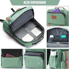TUQI Mochila para Laptop portátilMochila de viaje mochila de tipo casual para hombres y mujeres impermeable y la tela durable con bolsillos multifuncionales para el viaje negocios etc. - VerdeClara - Ver 2