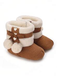 Babyschnee-Stiefel, Neugeborene weiche Sohle warme bequeme Vorläufer-Stiefel, Winter - Braun - Übersicht 2