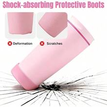 2pcs Silicone Boot Compatible With SmoothSip Slider 12oz/20oz, Anti - Slip Bottle Boot Coffee Tumbler Travel Coffee Mug Protective Sleeve Accessories - Djupt rosa - Visa 3