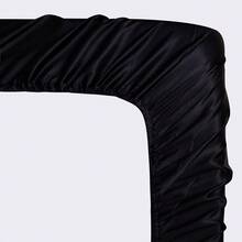 Satin Fitted Sheet 140 X 200 Cm Black Plain Silk Fitted Sheet Microfibre Bed Sheet For Up To 30 Cm Mattress - Satin Dark Grey - View 11