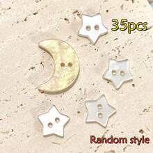 15/25 piezas Botones con forma de estrella y luna perlados, accesorios de ropa, manualidades hechas a mano, decoración DIY - Multicolor - Ver 16