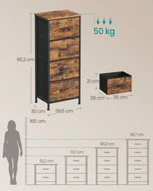SONGMICS Dressers & Chests Of Drawers - 棕色 - 查看 7