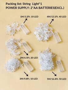 1 dây đèn LED trang trí hình sao trong nhà, dài 1/2/3/4/5m, sử dụng 2 pin AA (không bao gồm), chất liệu nhựa, đèn LED trang trí phòng ngủ, đèn trang trí cây thông Noel, đèn trang trí sân vườn, đèn trang trí tường phòng hình sao. - DẪN ĐẾN - Xem 12