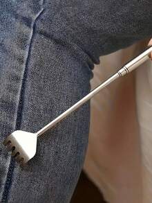 1个可伸缩背部挠痒器 - 不锈钢可调节按摩工具，符合人体工程学手柄，便携式设计，轻松挠痒难以触及的部位，旅行必备的身体护理小工具 | 小巧便携 | 不锈钢材质 - 銀色 - 查看 6
