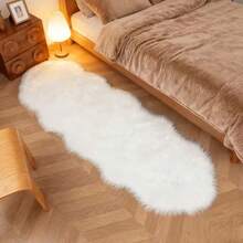1 件装奢华柔软长毛绒地毯，北欧风格蓬松地毯垫，尺寸不规则，有 1-5 厘米的裁剪误差，适用于卧室床边、圣诞礼物、飘窗、沙发垫、柔软装饰地毯、卧室装饰、小地毯、地毯、家居装饰、客厅地毯、客厅小地毯、卧室地毯、客厅家居装饰、户外地毯、可水洗地毯、厚绒地毯，适合秋冬季使用。 - 白色 - 查看 3