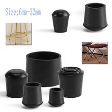 8pcs Round Furniture Foot Caps Chair Table Sofa Anti-Slip Silent Rubber Leg Pad Wooden Floor Anti-Scratch Protective Pad U029 - Black - View 1
