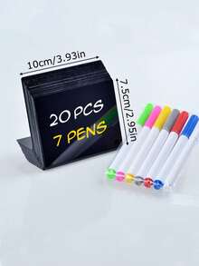 12/20 pièces Mini Ardoises - PVC durable, facile à écrire et à effacer, parfait pour les buffets, mariages, événements de boulangerie - Comprend des marqueurs colorés