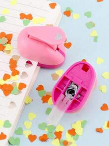 1/2pcs Small Heart Shaped Embossing Stamps Tool For DIY,Back To School,School Supplies - 粉色 - 查看 3