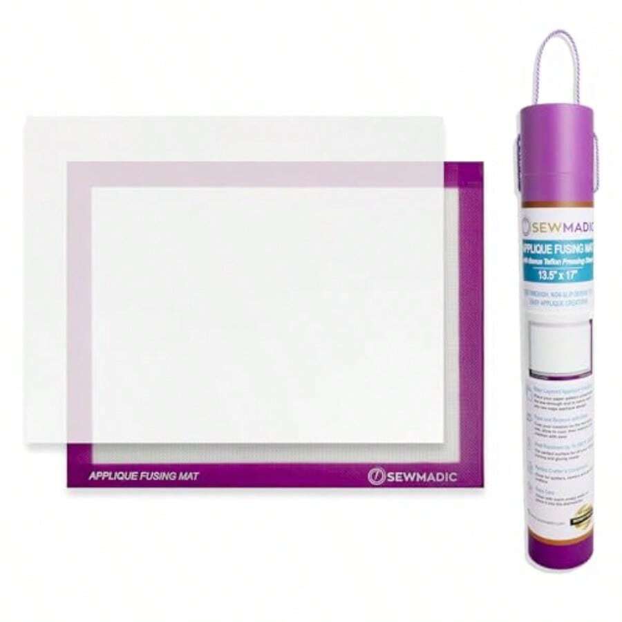 Applique Fusing Mat 13.5"X17" 34cm X 43cm With Bonus Applique Pressing Sheet And Handy Storage Tube A Great Silicone Mat And Applique  Sheet For Arts And Fusible Web Fabric Crafts - như hình ảnh - Xem 1