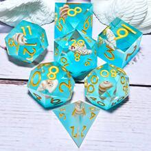 7 Piece Resin RPG Dice Set - Polyhedral Dice For Board Games, Hand Role-Playing & Holiday Gifts (Christmas/Thanksgiving/Ramadan/Easter) - Multicolor - View 8