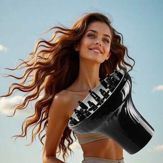 Professional Hair Dryer Diffuser Attachment - Suitable For Curly/Wavy Hair, Long Hair, Compatible With 4.27cm-5.28cm Hair Dryers (Fits Most Standard Hair Dryers), No Power Needed, Creates Voluminous Curly Waves, Salon & Home Use, Curling Enhancing Tool, Glossy Finish, Compact & Portable, Material, Essential Styling Accessory For Wavy Hair Users