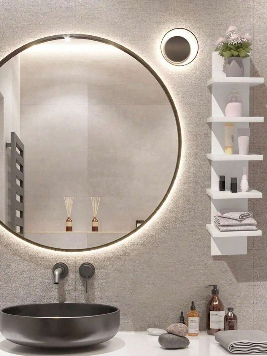 1pc Multi-Tier Corner Shelf, Floating Corner Rack, Wall-Mounted Storage Organizer, Made Of PVC Material, Easy To Assemble, Multi-Layer Wall-Mounted Shelving Unit, Suitable For Bedroom, Bathroom, Kitchen, Office, Living Room, Bookshelf, High-Quality PVC Material, Waterproof And Easy To Clean, Space-Saving, Decorative Hanging Accessory - Multicolor - View 1