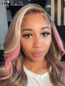 OQ Hair Wear & Go Body Wave Hair Glueless Colour Curly Hair Wig 6x4 Transparent Lace Close Wig 180° Plantation 18-26 Insed Pre-Chydate & Pre-Pleed With Natural Hairline Glamous Halloween Deguating Halloween Sun-Skids Catch Flights Radiant Fresh-Facey Pink Wigs Weave Glueless Staycation Turn Up Square Goals Catch Flights Not Feelings For Date Night Vibes Glow Statement - S4/PINK - 查看 2