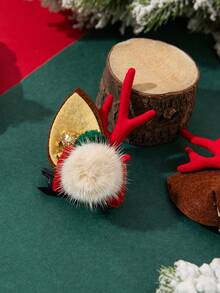 2pcs Cute & Elegant Reindeer Antler Headband, Suitable For Christmas Holiday Outfit - Multicolor - View 4