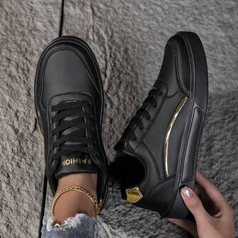 Zapatos de mujer con panel de cuero, suela ligera, cómodos para todas las estaciones, zapatos casuales de estudiante, estilo escolar