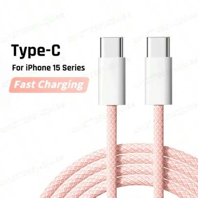 60W Type C To Type C Cable, USB-C To USB C Power Cord For IPhone 16/15 Pro Plus Pro Max IPad/IPad Pro , Compatible With Samsung Galaxy S25 S24 S23 S22 S21 S20 Ultra S10,Original PD 60W Fast Charger USB C To C Type Cable Compatible With Apple Compatible With Iphone 15/16/17 Air Fast Charging Cable