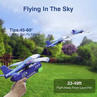 Foam Airplane Catapult Gun, Cool Glider Rocket Launcher Outdoor Throwing Airplane Toy