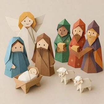 1pc Christmas Desk Decor DIY, Paper Tree,Dogs ,Cats, Winter Scene