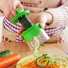 1pc Durable Manual Spiral Vegetable Slicer/Cutter, Spiral Vegetable Slicer, Shredder, Pasta Maker, Essential Kitchen Tool, Suitable For Kitchen, Camping, Easy And Practical To Use - Green - View 4