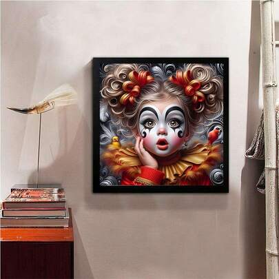 DIY 5D Full Round Diamond Painting Kit, Surprised Beauty Pattern, Mosaic Craft For Home And Office Wall Art Decor, Frameless, Perfect Holiday Gift