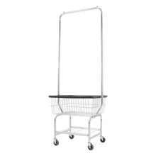 XIANXUS Large Capacity Clothes Cart, Rolling Laundry Cart, Laundry Cart With Hanging Rod - Silver+Black - View 9