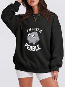 Dandy's World Pebble  It's Just A Pebble Dandy's World Long Sleevehoodless Sweahoodless Sweathoodless Sweatshirt001 - 黑色 - 查看 3