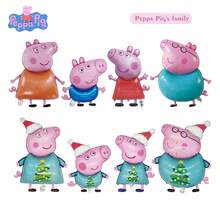 Hasbro 8件套孩之宝官方授权佩佩猪乔治小猪气球套装，佩佩猪一家常规系列和圣诞系列，可爱卡通风格装饰，嘉年华派对用品，拍照背景，圣诞节生日礼物 - 彩色 - 查看 7