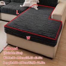 1 Vỏ bọc đệm ghế sofa bằng nhung mềm Jacquard dày ấm áp chống trượt, kiểu dáng mềm mại, thân thiện với làn da, chống thú cưng, vải bọc ghế sofa co giãn, chống trầy xước mùa thu/đông, phù hợp cho ghế sofa kết hợp hình chữ L và ghế sofa 1/2/3/4 chỗ ngồi (Bán riêng lẻ) - Màu xám đen - Xem 14