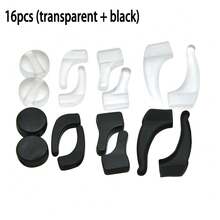 4/8/16 Peças Ganchos de Orelha Antiderrapantes de Silicone para Óculos, Apoios de Orelha Antiderrapantes - Transparente e Preto, Incluindo 1 Par de Cada Tamanho Grande, Médio e Pequeno, Redondo, Clipes de Orelha para Óculos, Suportes Antiderrapantes, Mangas de Ponta de Óculos, Suportes de Óculos, Adequados para Óculos, Óculos de Sol, Óculos para Esportes e Atividades ao Ar Livre, Fixadores de Óculos Confortáveis, Adequados para Óculos de Sol, Óculos, Óculos etc., Acessórios de Óculos, Presente do Dia dos Professores, Presente do Dia dos Pais