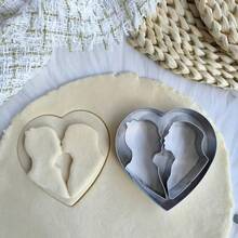 Stainless Steel Cookie Cutter Set, Heart Shaped Baking Tools For Valentine's Day, Wedding, Birthday Surprise Party, Fruit Cutting Mold - Silver - View 3