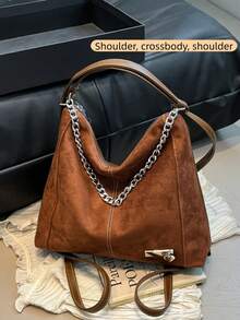 1pc Solid Color PU Fabric Zipper Closure Fashion Casual Backpack, Women's Shoulder Crossbody Bag, Suitable For Daily Commute, Work, School, Shopping, Short Trip - Multicolor - View 1