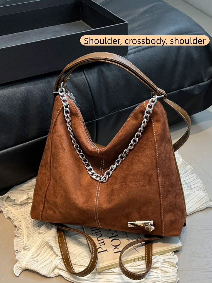 1pc Solid Color PU Fabric Zipper Closure Fashion Casual Backpack, Women's Shoulder Crossbody Bag, Suitable For Daily Commute, Work, School, Shopping, Short Trip - Multicolor - View 1