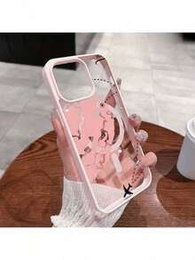 Fluglinienmuster Große Loch Magnetisch Mattiertes TPU-Rahmen Geeignet für iPhone 17 Air/16 15 14 13 12 Pro Max/17 16 15 14 Plus X/Xs Max, Geeignet für S22 S23 S24 S25 Ultra/Plus/FE/+ Acryl Transparent Kabelloses Laden Anti-Fall