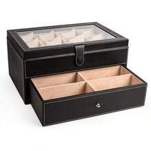 Watch Boxes - 12 Watches and 6 Glasses, Black - View 9