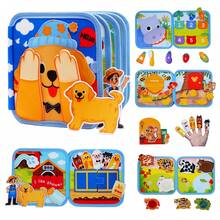 Libro attività per bambini da 1 a 3 anni con cucciolo, gioco da viaggio Montessori con aeroplano e auto, regali di compleanno per bambini e bambine, libri di apprendimento educativi, giocattoli sensoriali in feltro Montessori (tema cucciolo) - Multicolore - Visualizzare 12