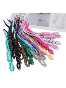 Conjunto de 10 pingentes de corda de nylon trançada com núcleo de poliéster e dopamina, 24,5 cm, em cores vibrantes. Acessórios modernos. - Conjunto de 10 cordões para sanduíche multicoloridos - Ver 4