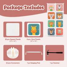 Lifezeal 8-Cube Kids Wardrobe Baby Dresser Bedroom Armoire Clothes Hanging Closet With Doors Pink/White - White - View 7