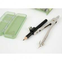 Compás preciso duradero portátil geométrico escritorio escuela diseño estudiante México, instrumento de medición geométrica para dibujar círculos y figuras, resistente y de ajuste fino, recomendado en escuelas, oficinas, arquitectura y actividades creativas. - Negro - Ver 3