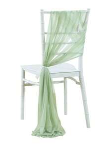 10件装通用优雅雪纺椅套，奶酪布椅背装饰丝带，透明雪纺蝴蝶结装饰丝带，适用于婚礼招待会、教堂走道装饰、派对、酒店、活动、情人节、生日、家庭聚会、仪式、摄影道具 - 彩色 - 查看 14